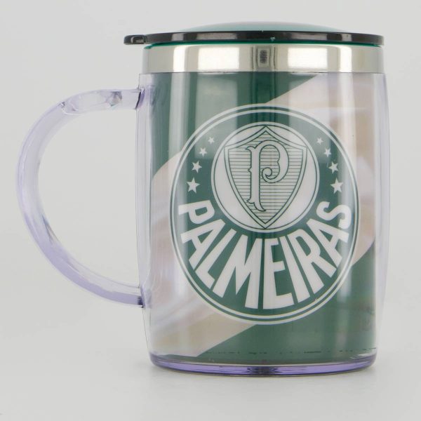 Caneca Térmica Palmeiras com Tampa Verde