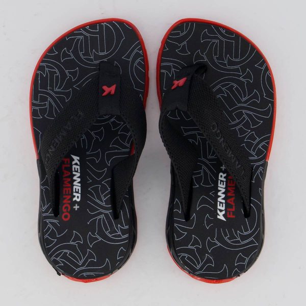 Chinelo Kenner Flamengo NK6 Juvenil Preto e Vermelho