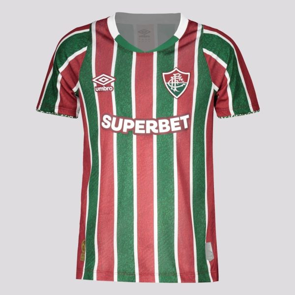 Infantil - Camisa Umbro Fluminense I 2024 Juvenil com Patrocício