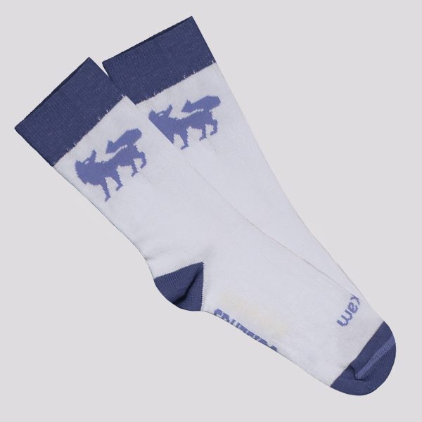 Meia Cruzeiro Casual Juvenil Branca e Azul