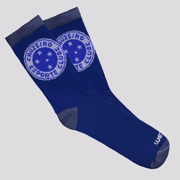 Meia Cruzeiro Esportiva Azul e Cinza