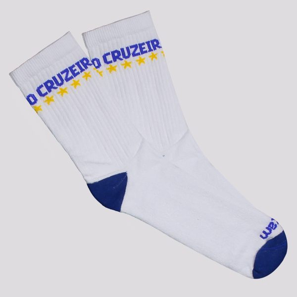 Meia Cruzeiro Esportiva Branca e Azul