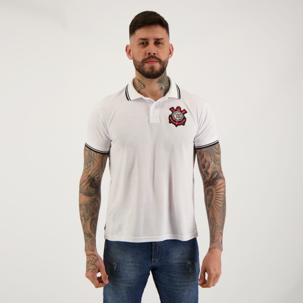 Polo Corinthians Stripe Branca