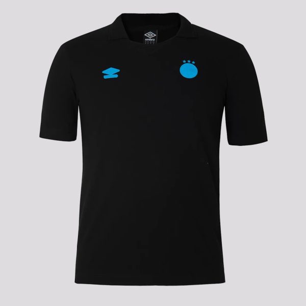 Polo Umbro Grêmio Viagem 2025 Preta e Azul