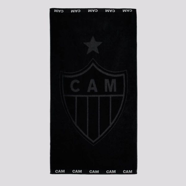 Toalha De Banho Bouton Atlético Mineiro Jacquard Preta e Branca